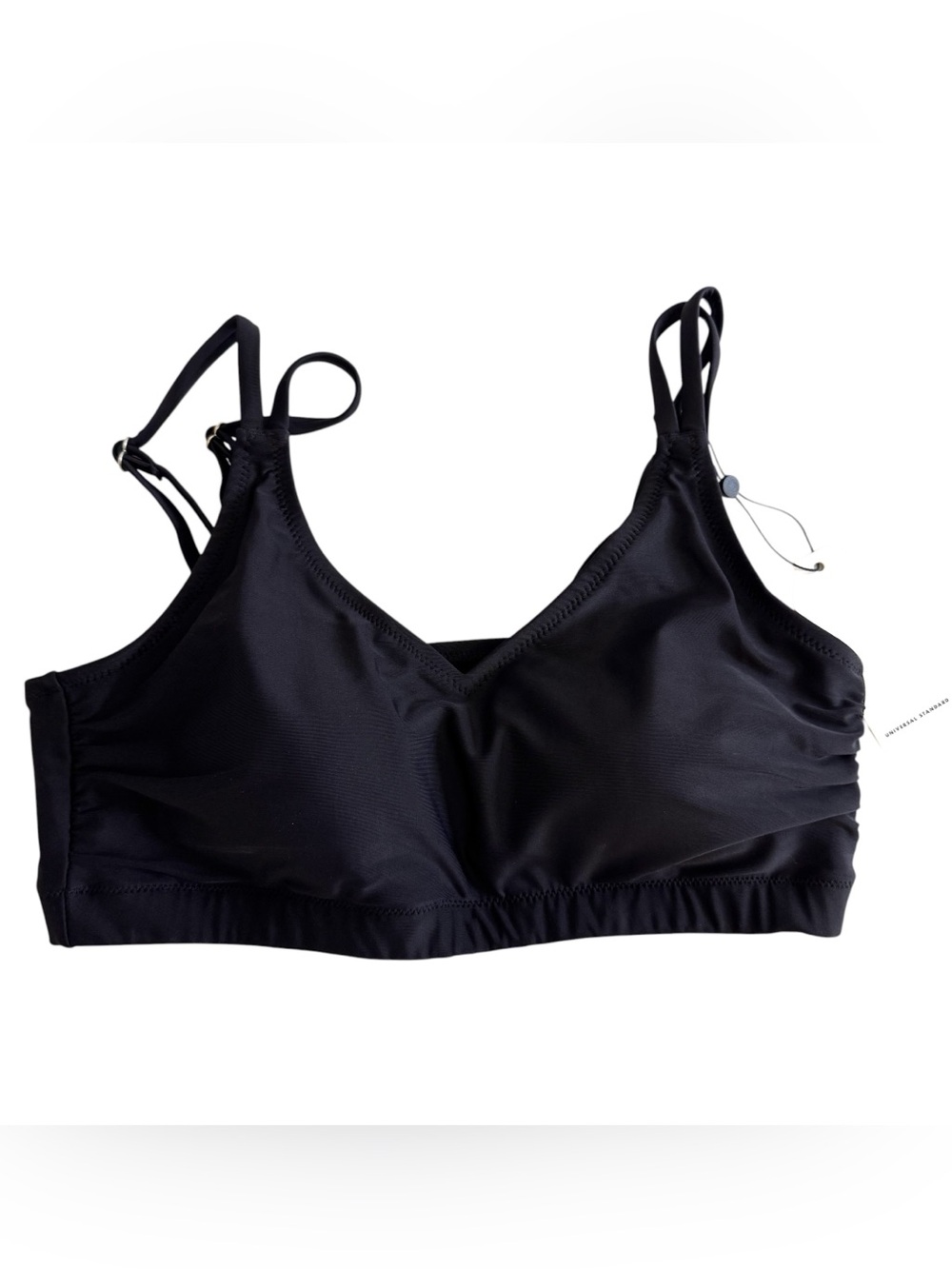 Universal Standard Swim Bikini Top Black with Double Adjustable Straps